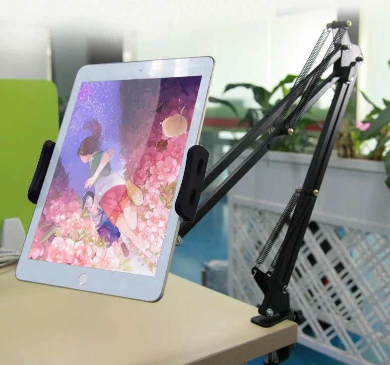 Black and white 10cm desktop phone tablet stand for hands-free viewing