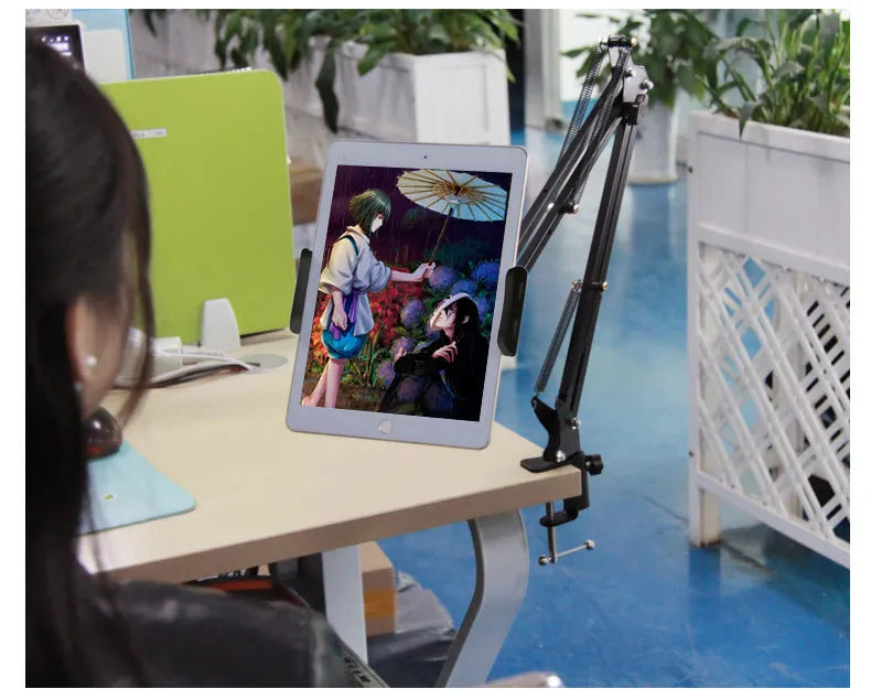 Black and white 10cm desktop phone tablet stand for hands-free viewing