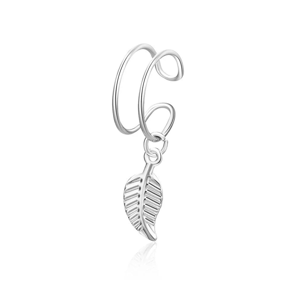 15-piece clip-on earring set for women with gold and silver geometric metal ear clips