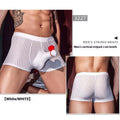 Men's black stripes underwear boxer briefs with high elastic nylon fabric in free size