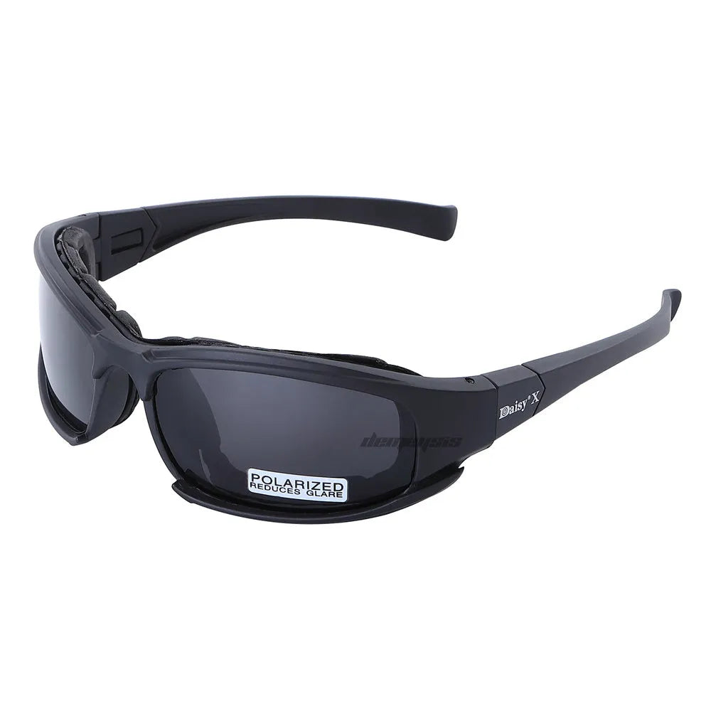 Tactical sports riding glasses full frame goggles with PC frame, four films, EVA finger box and mirror bag