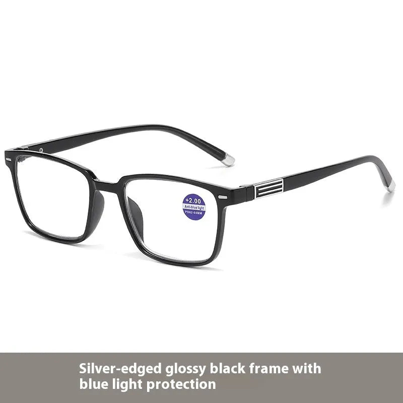 Anti blue light multifocal reading glasses with colour changing lenses in various frame colours