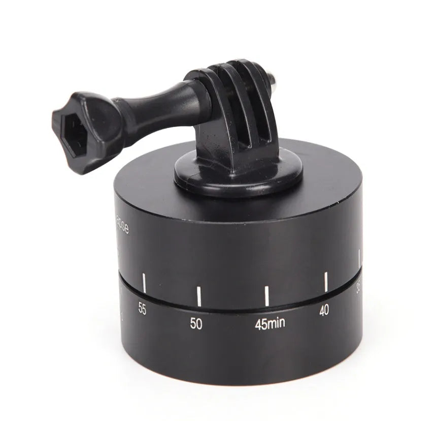 Lapse 360 automatic rotating camera tripod head for time-lapse filming with GoPro, SLR, and iPhone cameras