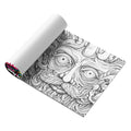 Acid tour coloured painting book showing 200mm length, open to reveal blank paper pages for drawing