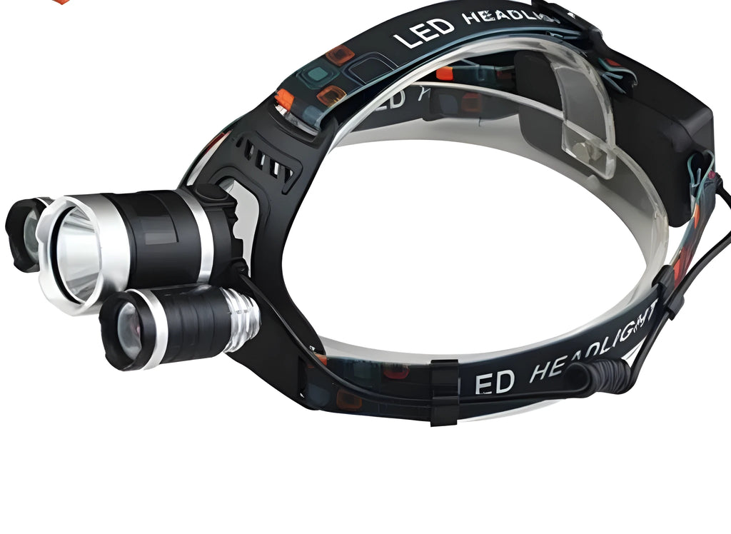 Aluminium alloy rechargeable headlamp with adjustable angle and elastic headband