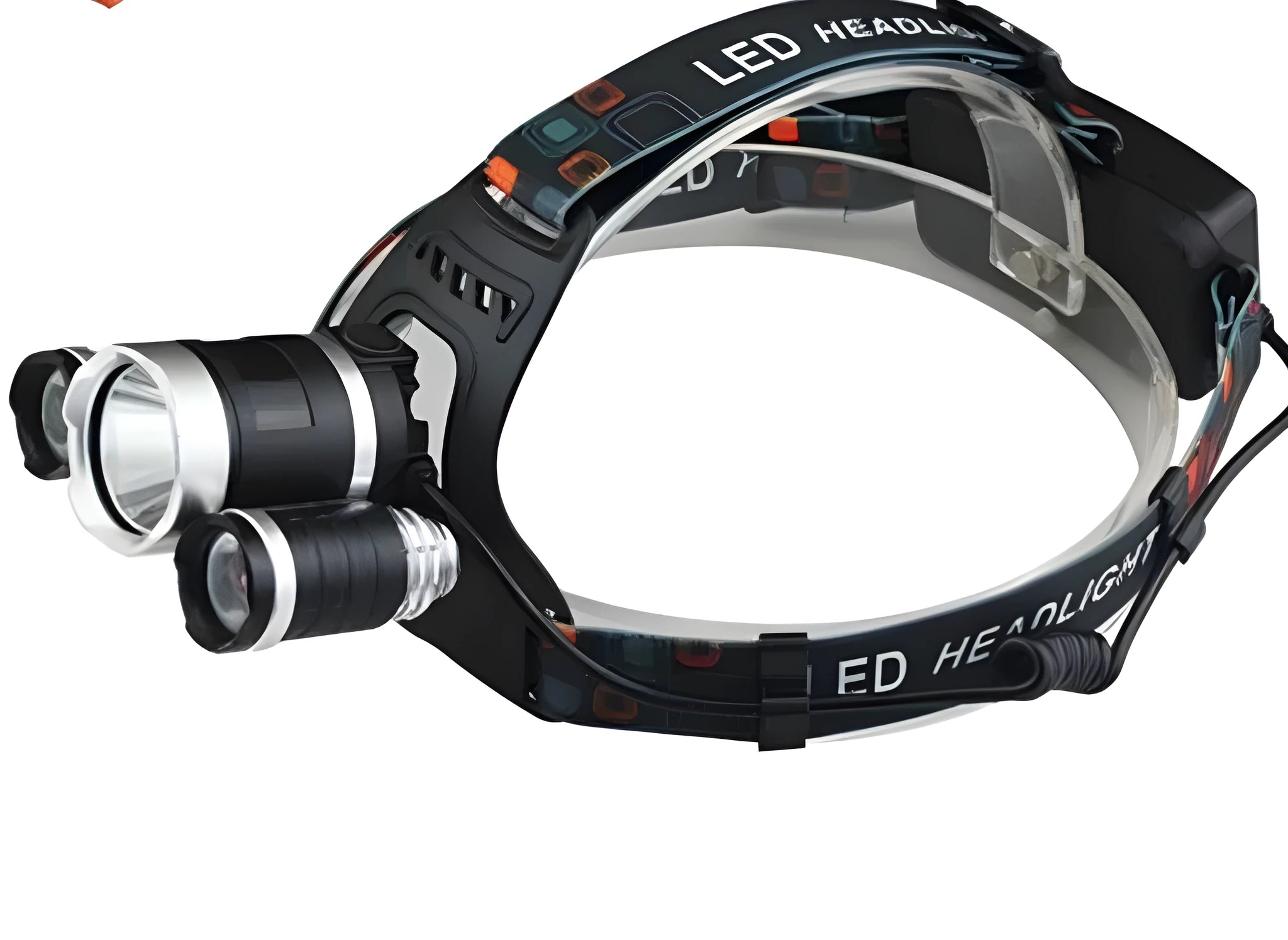 Aluminium alloy rechargeable headlamp with adjustable angle and elastic headband