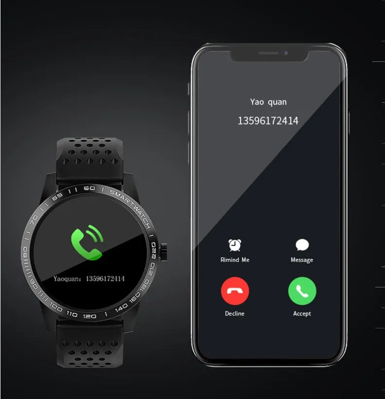 Black T2 colour screen smart bracelet showing a heart rate graph on its 1.3-inch display.