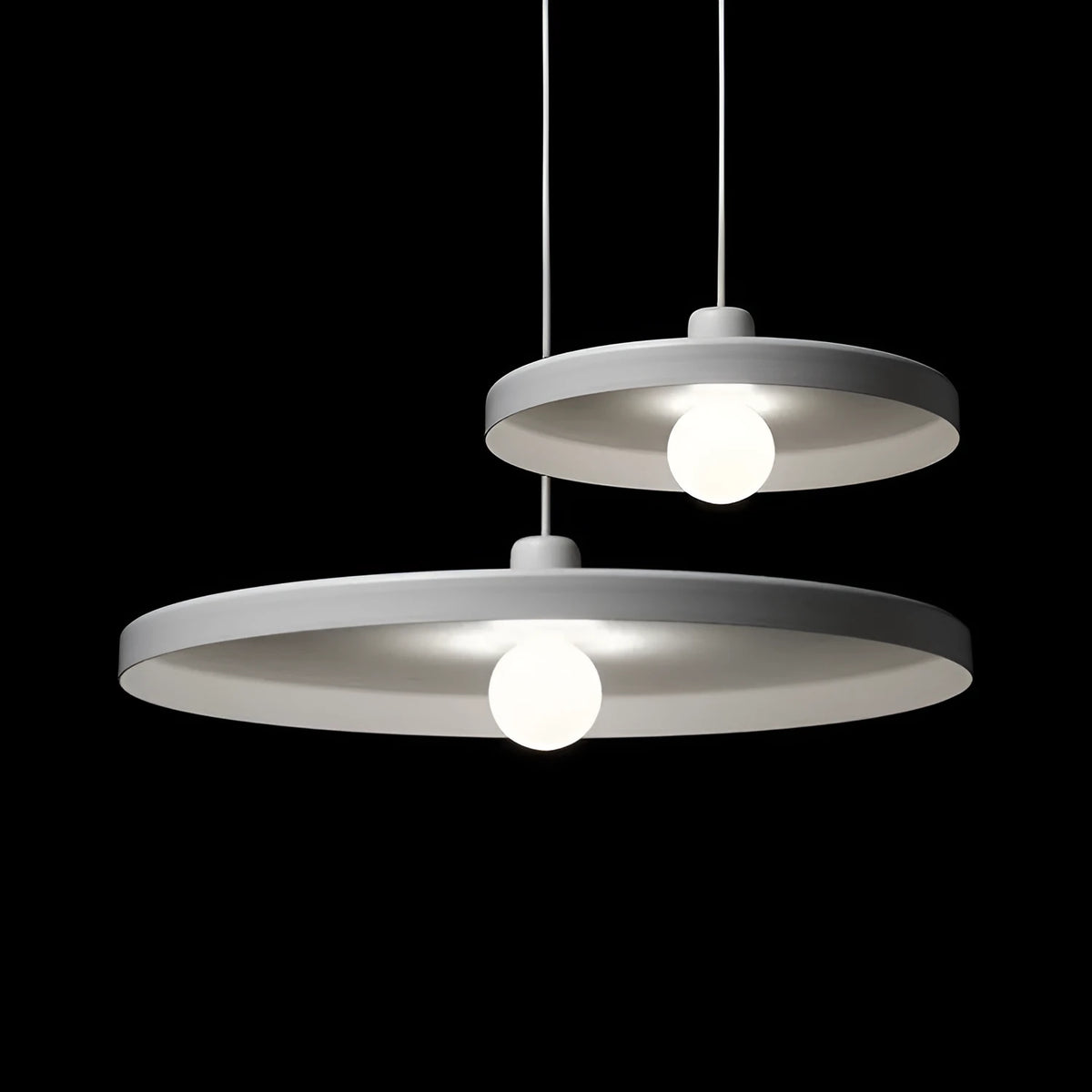 Aluminium alloy bar chandelier light fixture in black finish, shown in a restaurant setting.