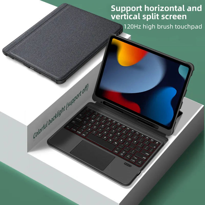 12.9 inch magnetic keyboard case with pen slot for iPad Pro and iPad Air in imitation leather