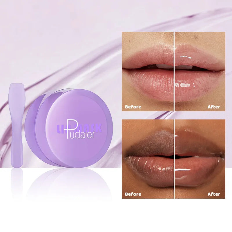 Exfoliating lip balm tube with applicator for moisturising and smoothing lip lines