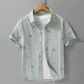 Letter printed short sleeve shirt in pure cotton, loose cardigan style, white light pink or light green