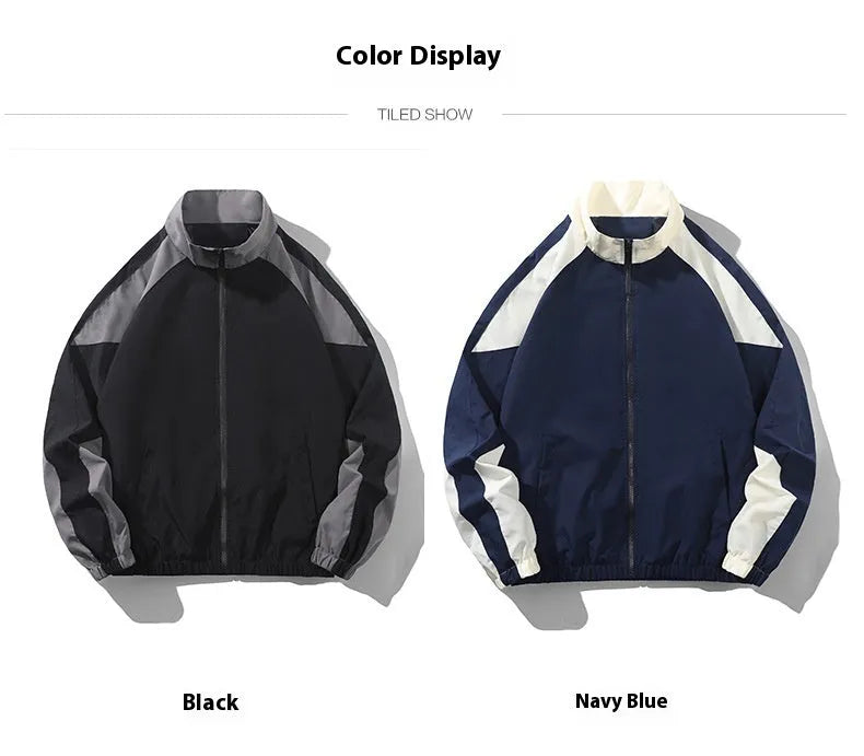Men's casual jacket with stitching contrast colour design and side pockets