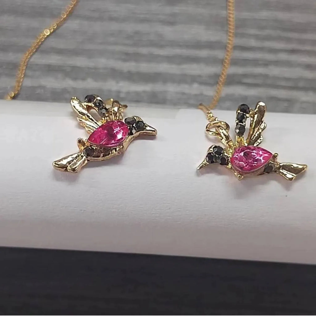 Bird hanging personalised long style earrings with zirconium wing details in blue, red, or red lvzuan colours