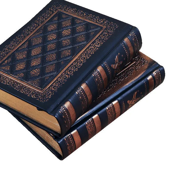 Embossed faux leather notepad with super thick body available in Black Gold and Bronze colours