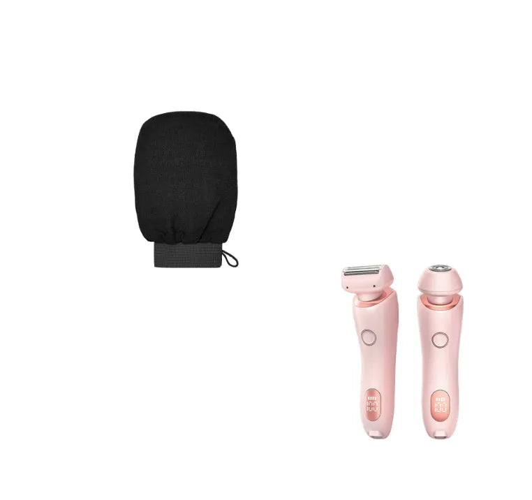 2 in 1 women's electric shaver with square foil and round rotating heads, USB rechargeable, pink colour