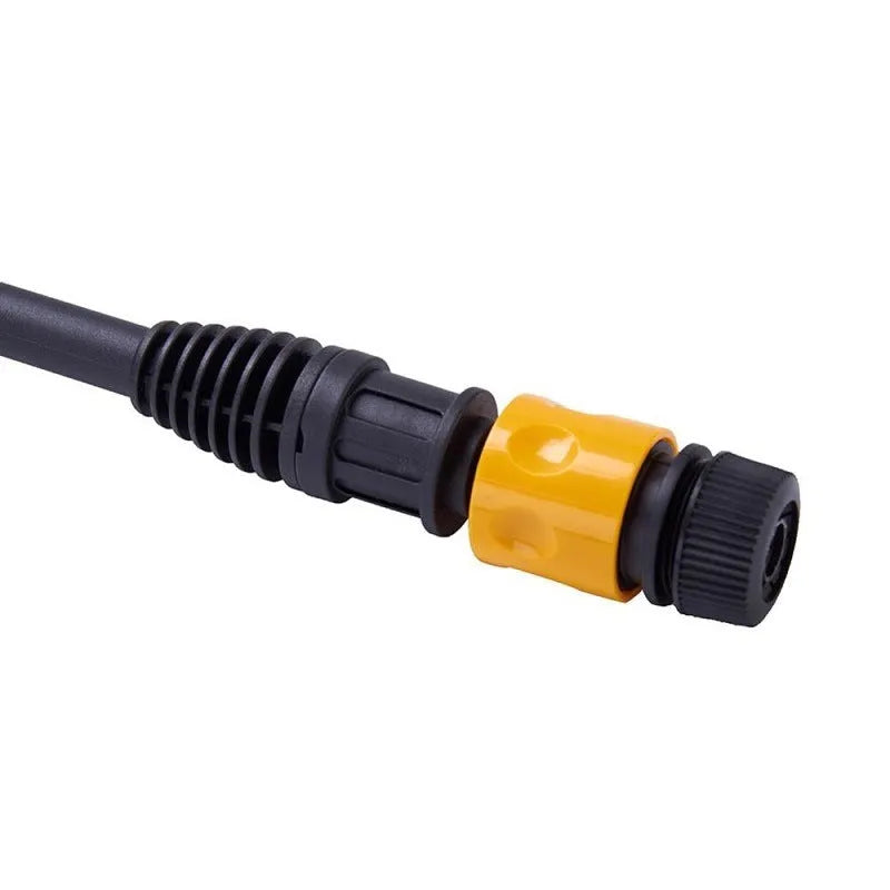 Quick plug high-pressure car wash wheel hub brush with flow-through design, steel wire and PA6 construction