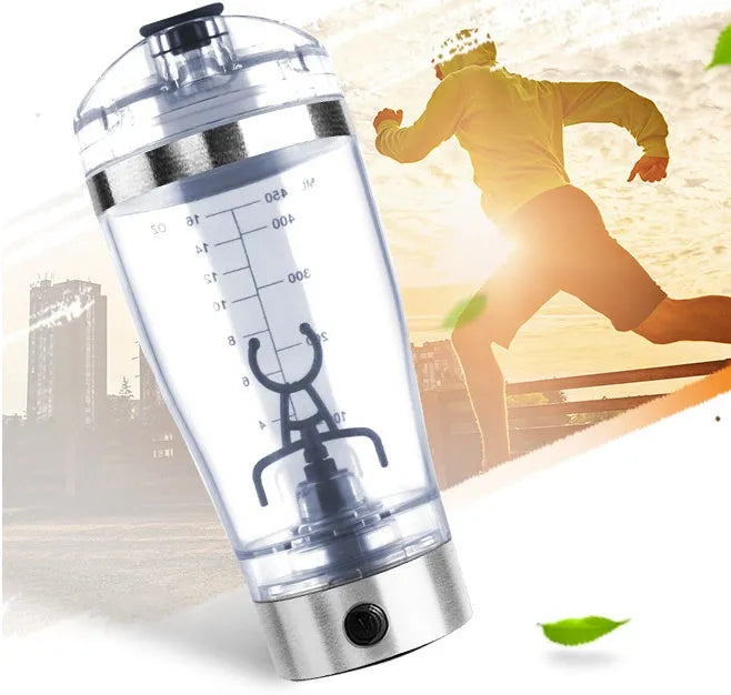 Electric protein shake stirrer USB rechargeable 600ml Type-C stainless steel vortex blender cup
