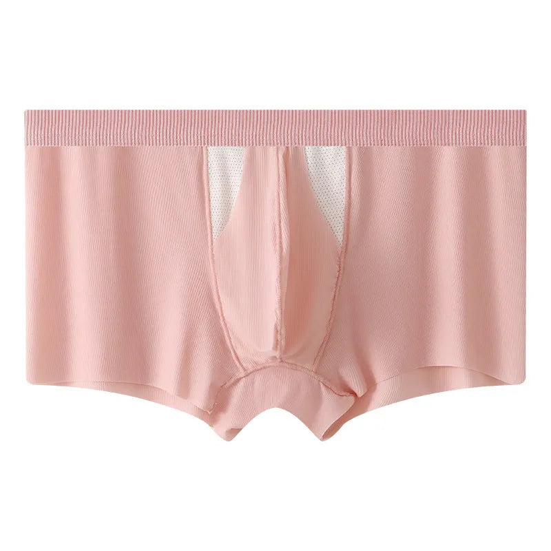 Women's ice silk double-layer nylon mesh sports shorts showing the separate hole bag compartment for dry wet separation.