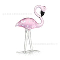 Pink crystal flamingo decorative on table with modern simple style for home decoration