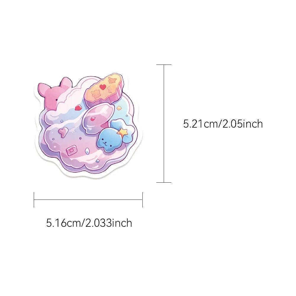 Waterproof decorative stickers with fresh candy designs measuring 4-7cm for hand account decoration