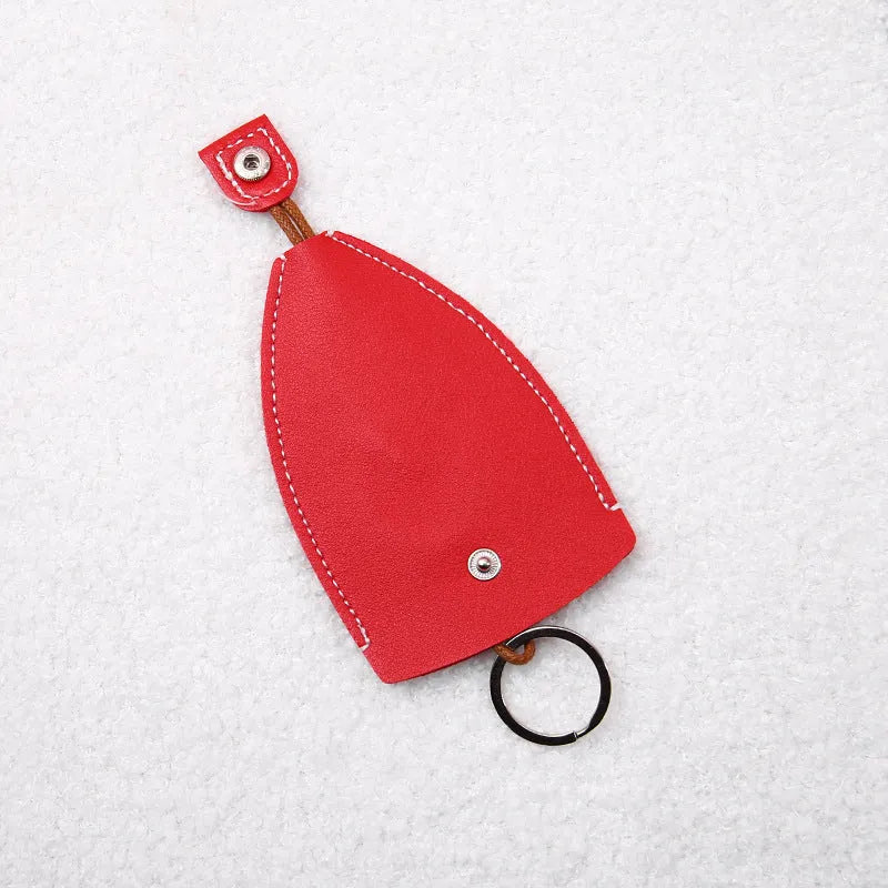 Cartoon design pull-out key case for car keys made from PU leather with pull-out tab