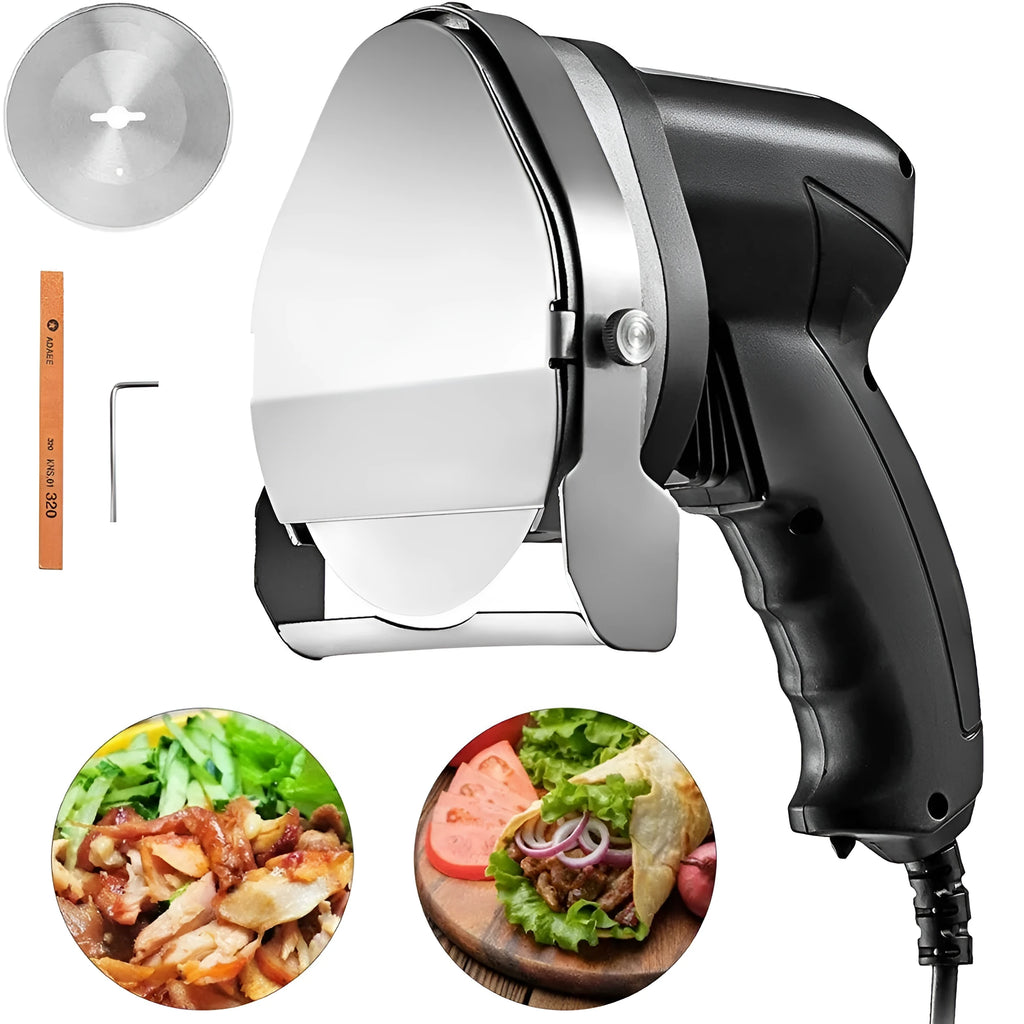 Black KS-100E electric meat cleaver with 80W motor for turkey barbecue preparation