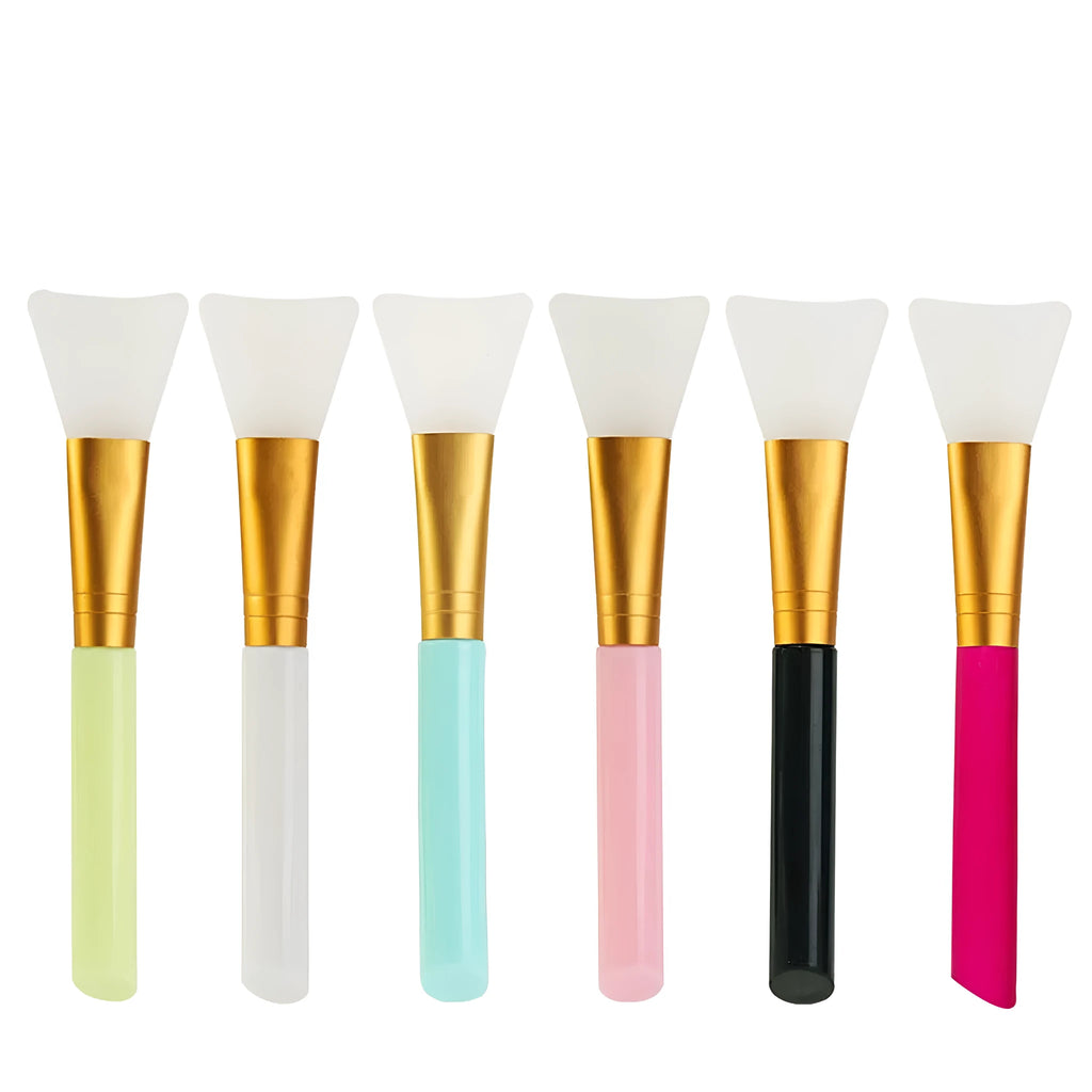 Reusable silicone spatula applicator for face and body masks in multiple colours