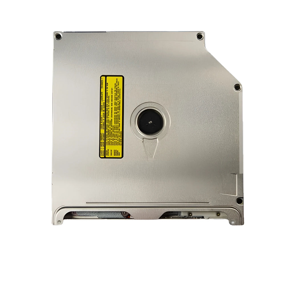 Silver MacBook Pro 13-inch replacement optical drive with SATA connector, dimensions 128x128x9.5mm