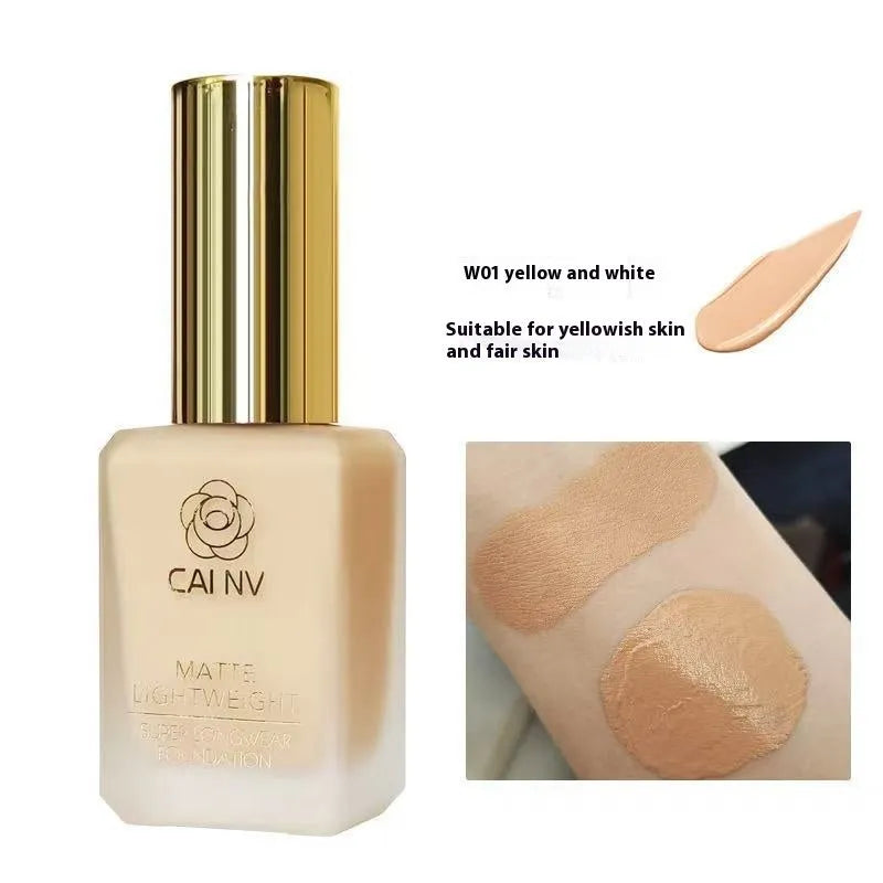 Liquid foundation wheat black leather white blend agent in natural colour for mixed skin