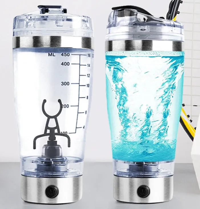 Electric protein shake stirrer USB rechargeable 600ml Type-C stainless steel vortex blender cup