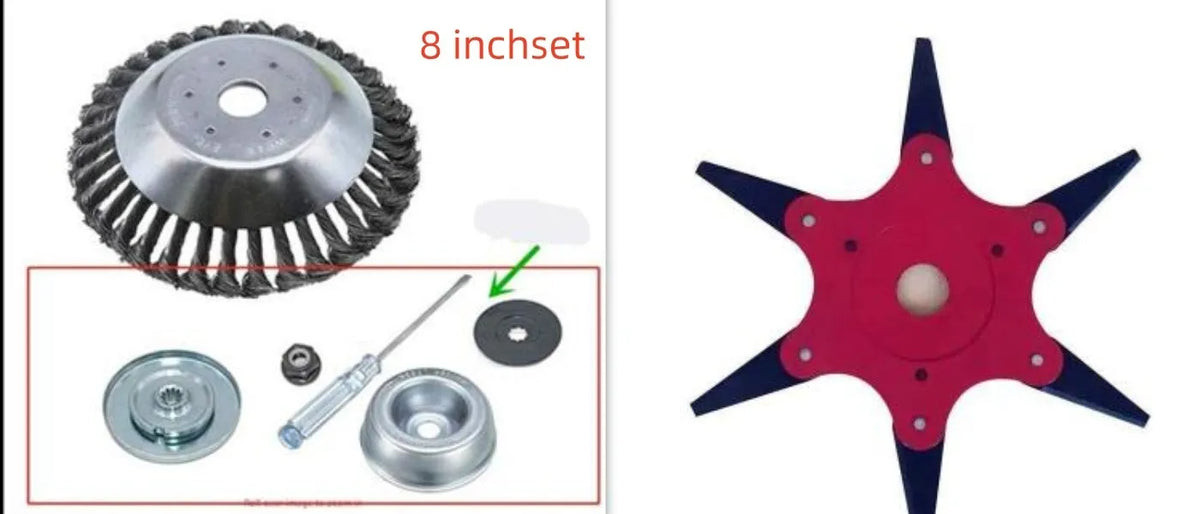 Steel wire lawn mower head twist wire bowl for weed and moss removal, 6 inch and 8 inch sizes