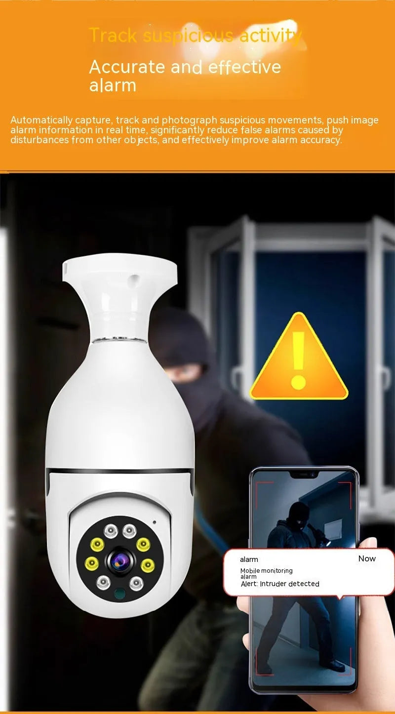 Wireless wifi bulb security camera with 1080p resolution and full colour night vision