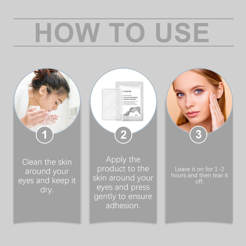A single pair of micro needle eye patches for targeted under-eye skincare treatment.