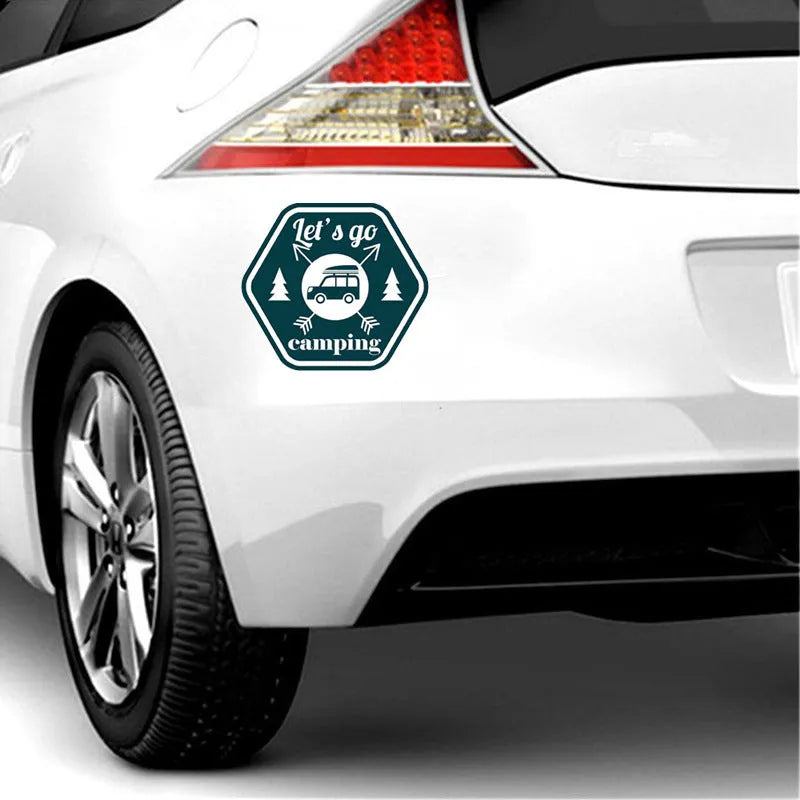 Camping pattern car sticker 14x12.7cm PVC strong adhesion decal