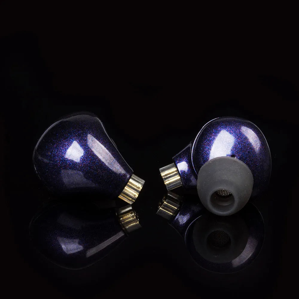 Chameleon ear-hook sports HIFI in-ear headset with 3.5mm plug, 1.2m copper wire cable, blue purple