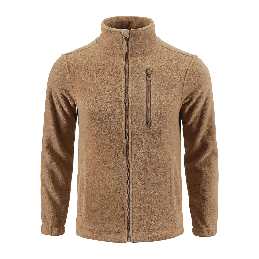 Men's camouflage double-sided polar fleece cardigan jacket with full front zip in CC Camouflage colour