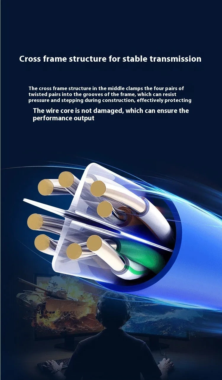 305-metre reel of blue Cat6 oxygen-free copper network cable with gigabit and 10-gigabit ethernet support