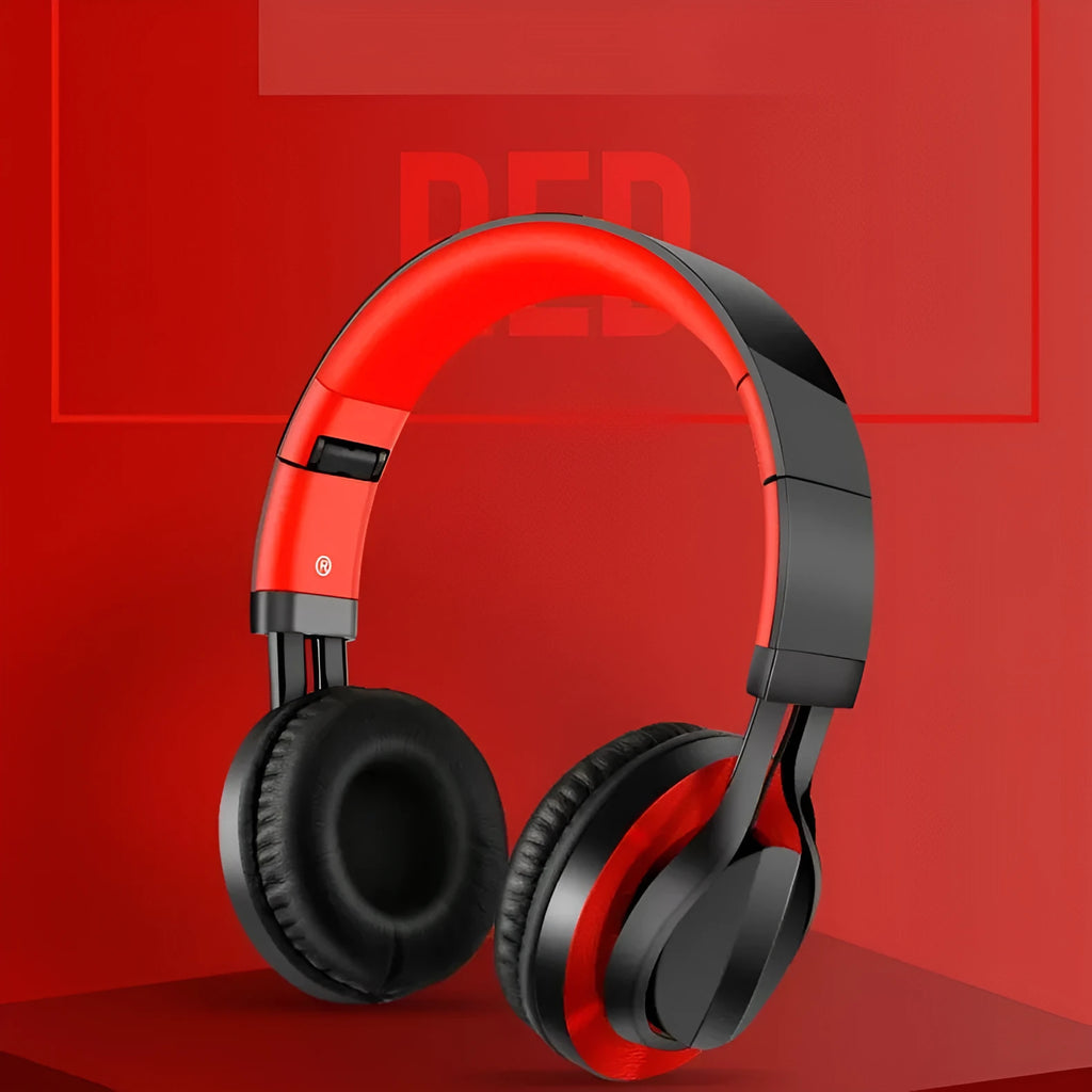 Black wired over-ear headphones with microphone, 40mm drivers, and 3.5mm plug
