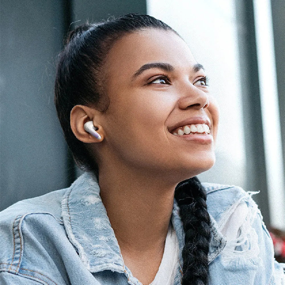 Wireless sports gaming Bluetooth headset in gradient blue colour with in-ear design