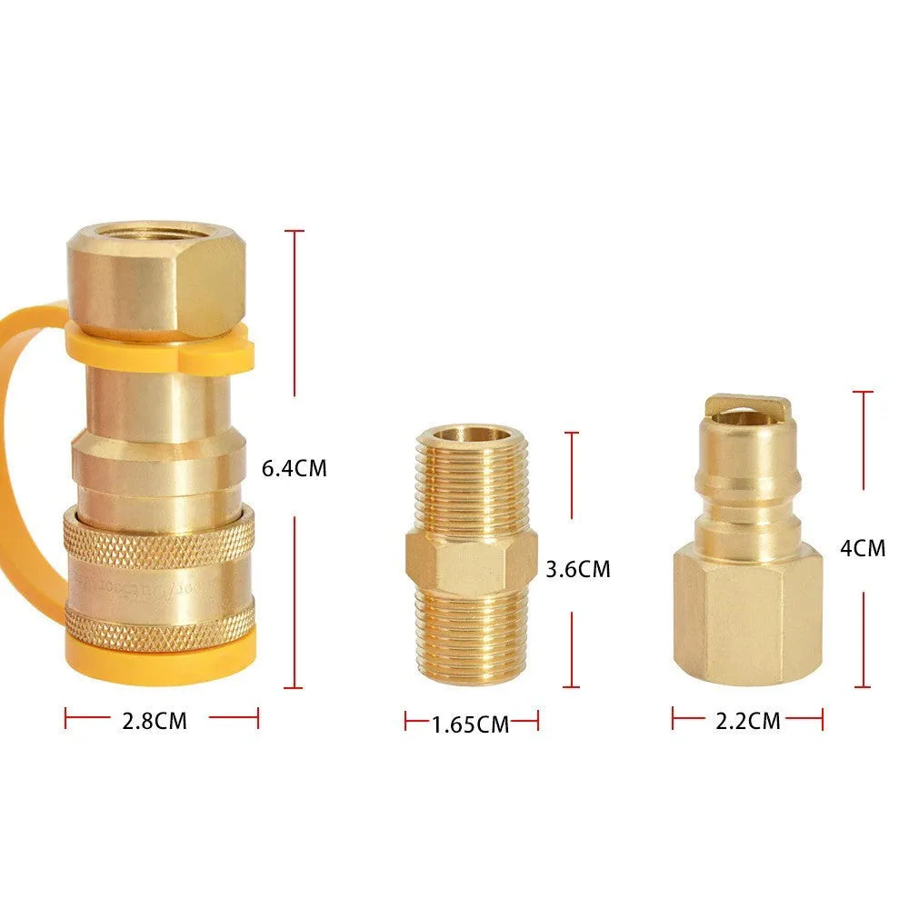 Brass gas propane conversion charging connector with 3/8 inch thread