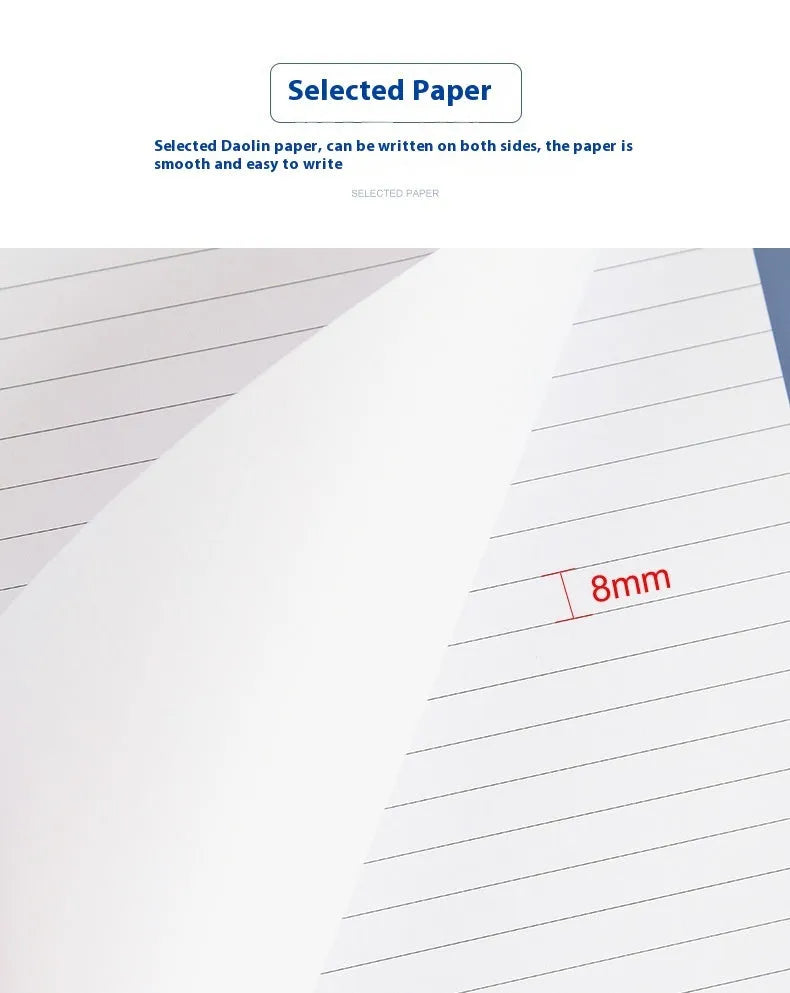 A4 tearable notebook with grid paper and wireless adhesive binding for meeting minutes