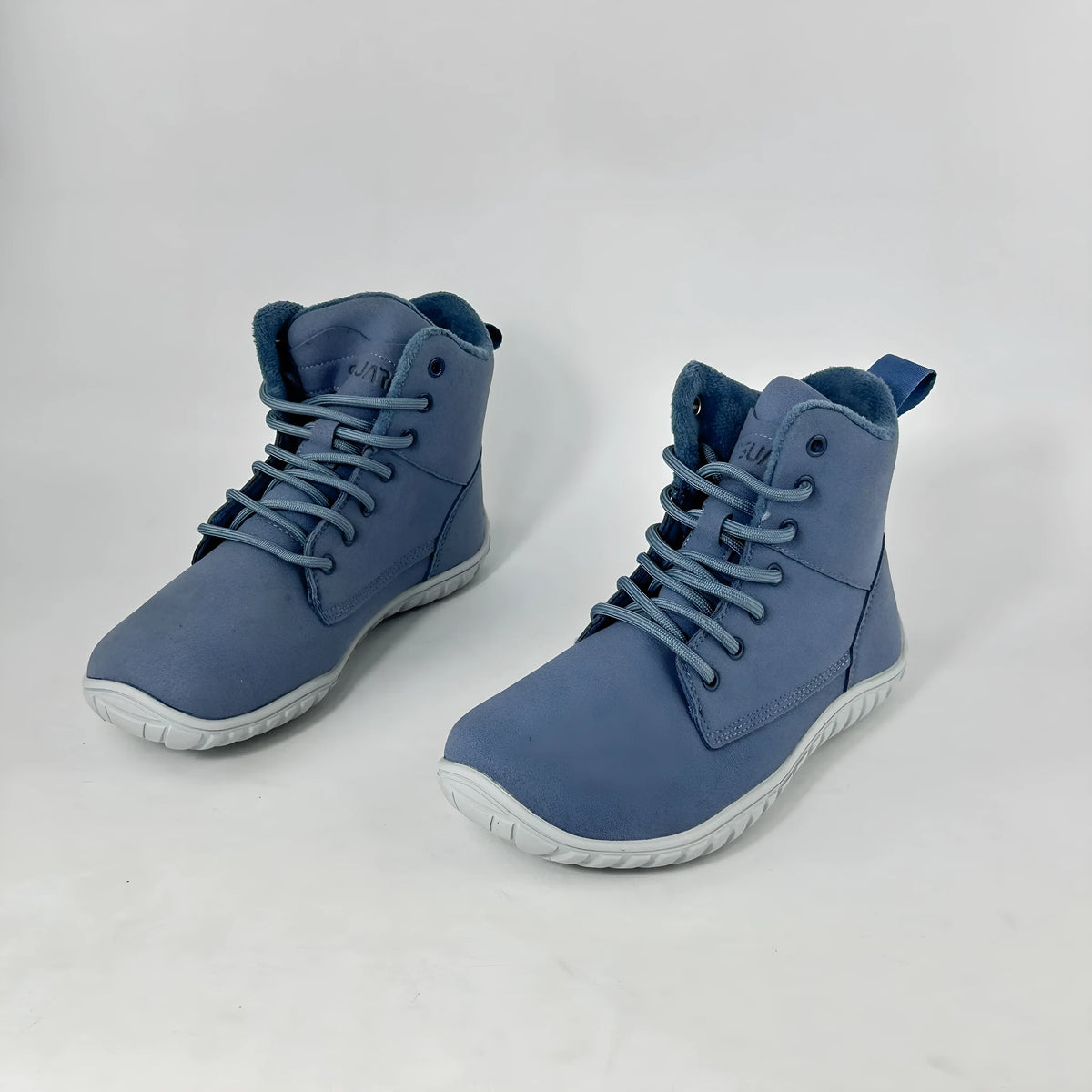 Light blue cold-resistant warm cotton shoes with leather upper and anti-slip rubber outsole, sizes 36-48