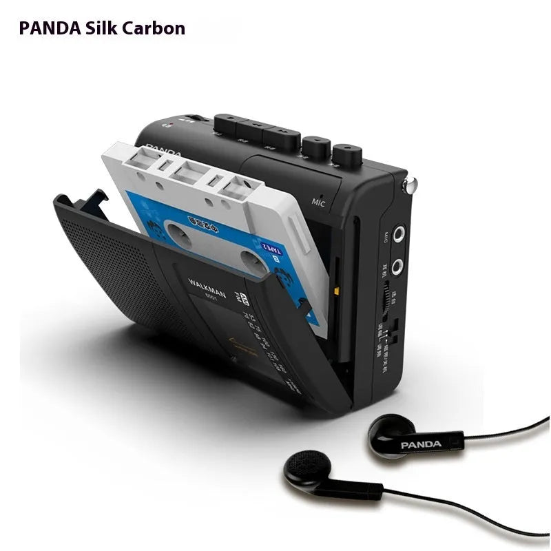 Black 6501 tape Walkman cassette player recorder with FM radio, 124 x 92 x 40mm, with headphones and power cord