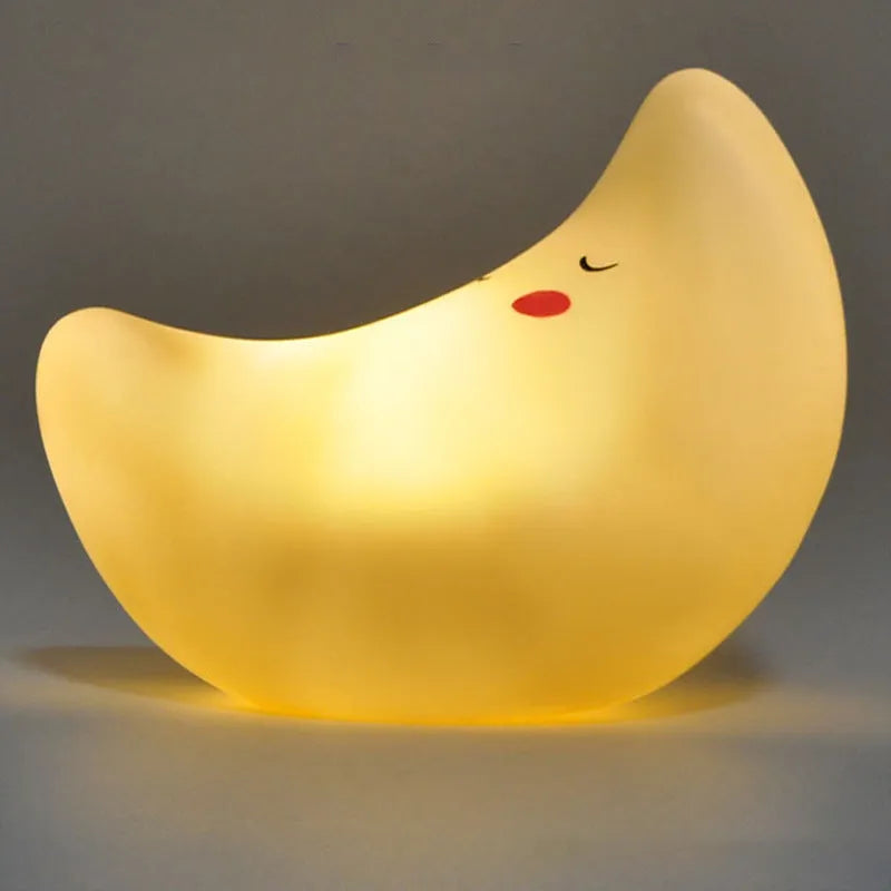 Cartoon enamel LED bedside lamp in Cloud Blue, 12x8x8cm, for children's room decoration