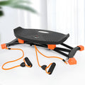 JS101A black mini fitness skiing machine with elastic hand straps for home workouts