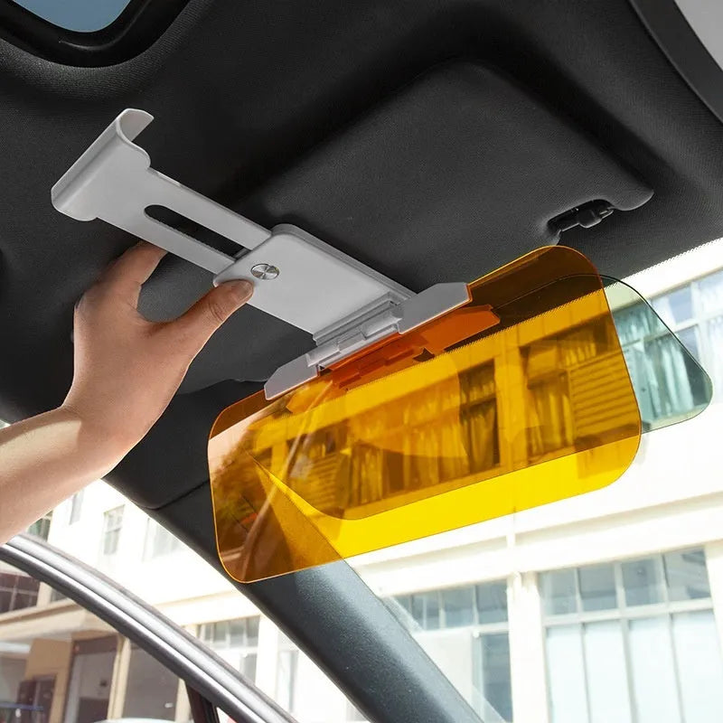 Anti-high beam car sun visor with acrylic lens and telescopic mounting for vehicle sun visor