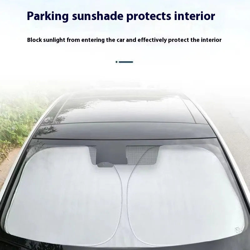 Titanium silver aluminium foil car sunshade for windshield heat and UV protection