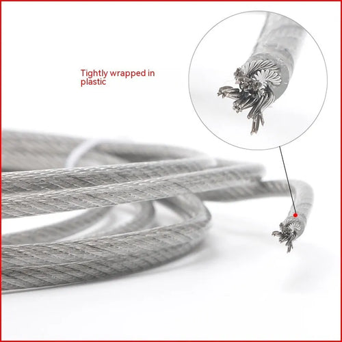 304 stainless steel invisible anti-theft protecting wire coil, showing coated rope construction.