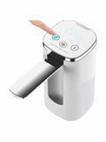 Folding water pump with LCD touch screen, 4W 5V, white or black base, for bucket or table use.