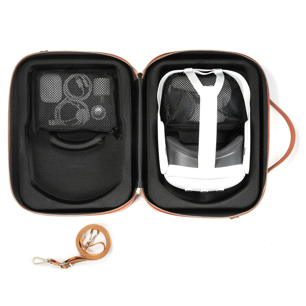Black superfiber Vision Pro MR glasses storage box showing size and compact design.